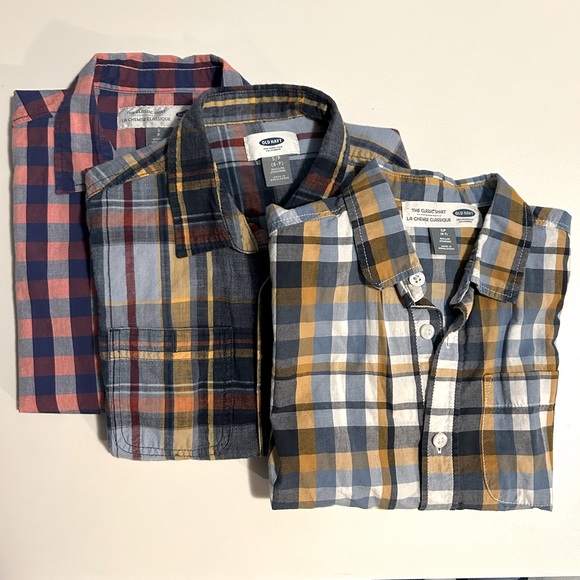 Bundle of 3 Boys Old Navy Short-Sleeved Plaid Shirts - Picture 1 of 13